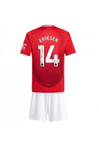 Fotbalové Dres Manchester United Christian Eriksen #14 Dětské Domácí Oblečení 2024-25 Krátký Rukáv (+ trenýrky)